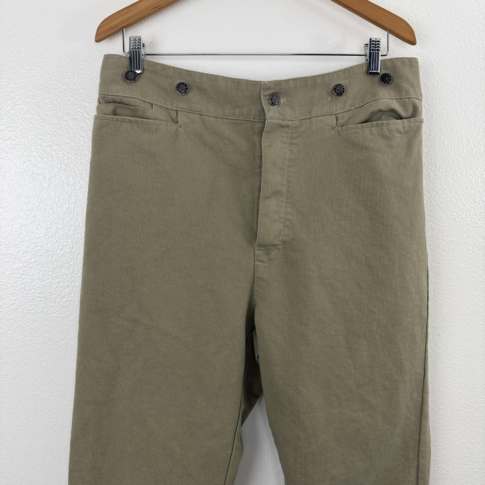 WAH Maker Pants Mens 36 Tan Corduroy Hi Rise Buckleback Suspender Button Western - Picture 3 of 9